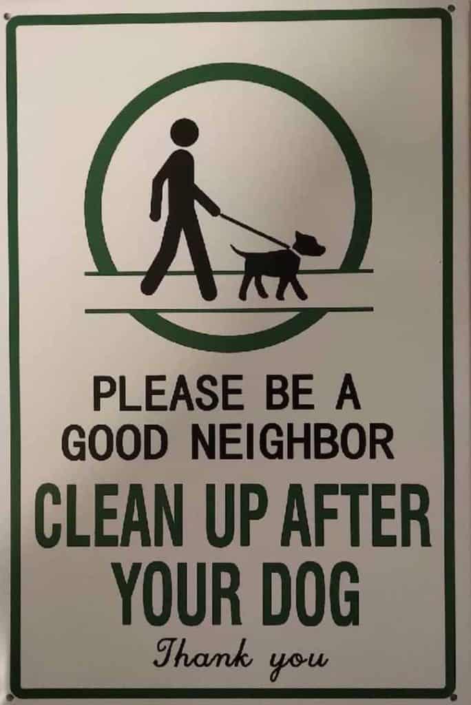 Be a good neighbor dog poop sign