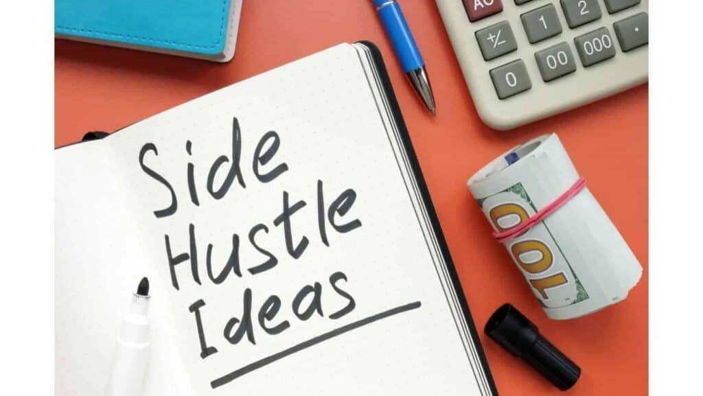 Best side hustle ideas, notepad, pen, calculator