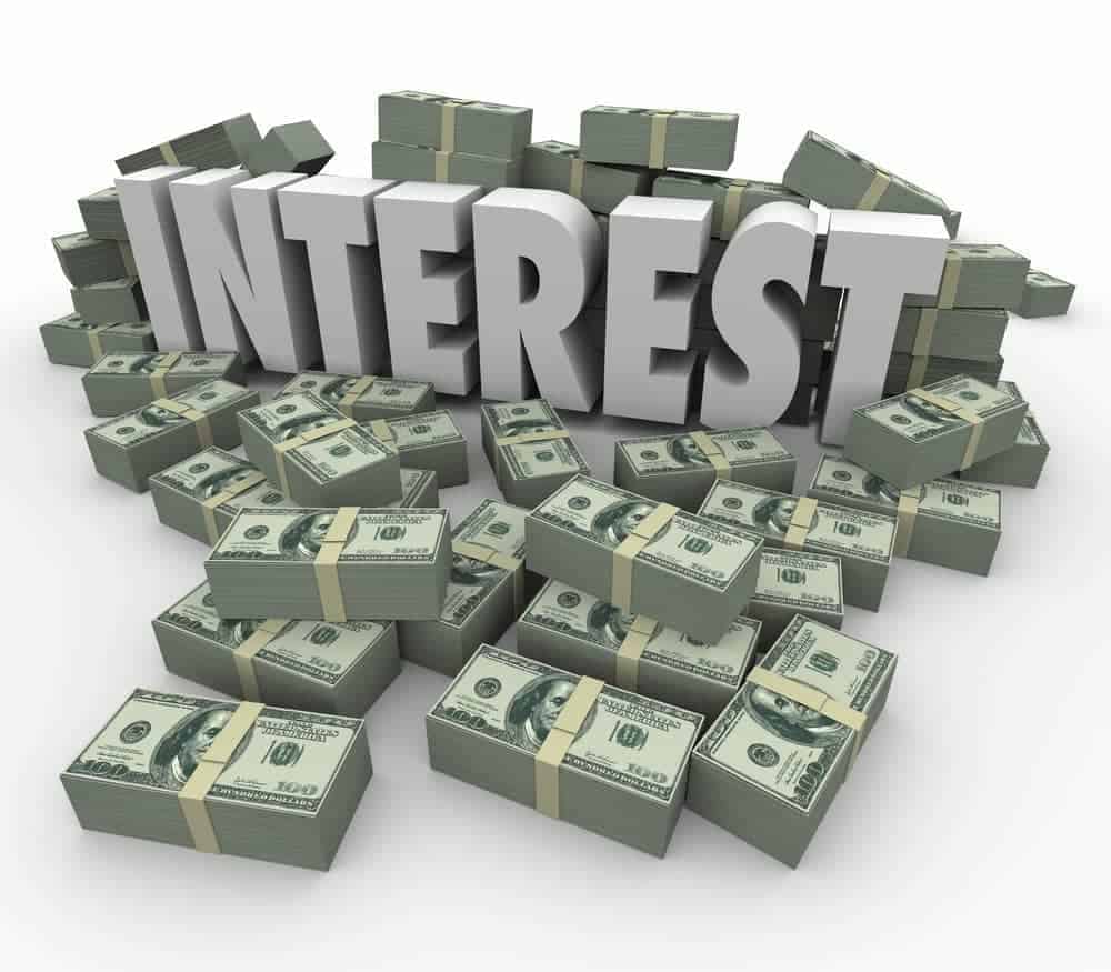 Word interest on stacks of money